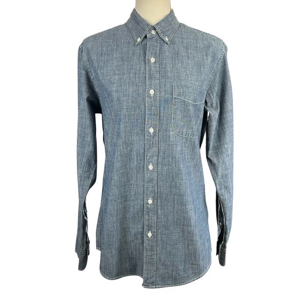 J. Crew Other - J.Crew Jeans Shirt Men Size Small Heathered Blue Chambray Slim Classic Button Up